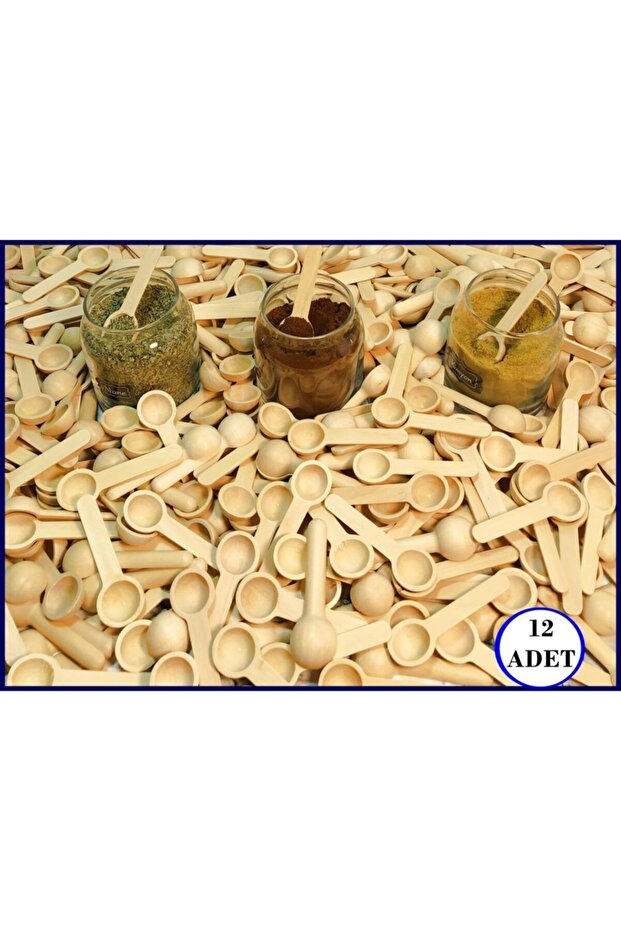 12'li Mini Bambu Baharat Kaşığı - 1