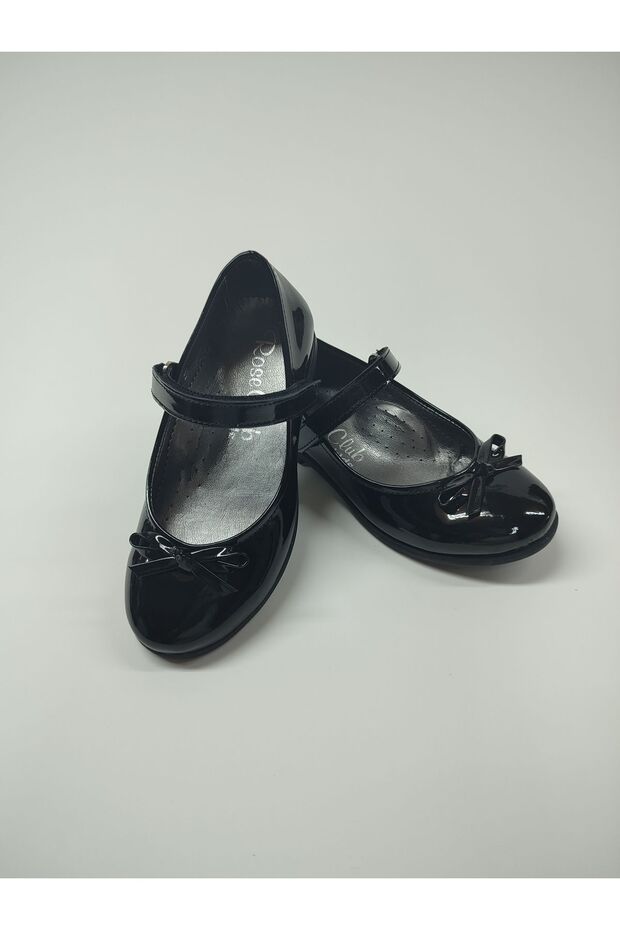 Black Patent Leather Baby Girl Orthopedic Ballerina Shoes