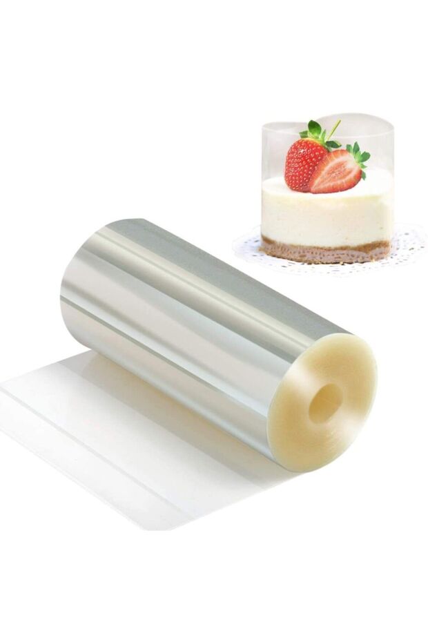Gusto Şeffaf Desensiz Pasta Yan Dekor Jelatini Yükseklik 15 Cm Uzunluk 5 Mt