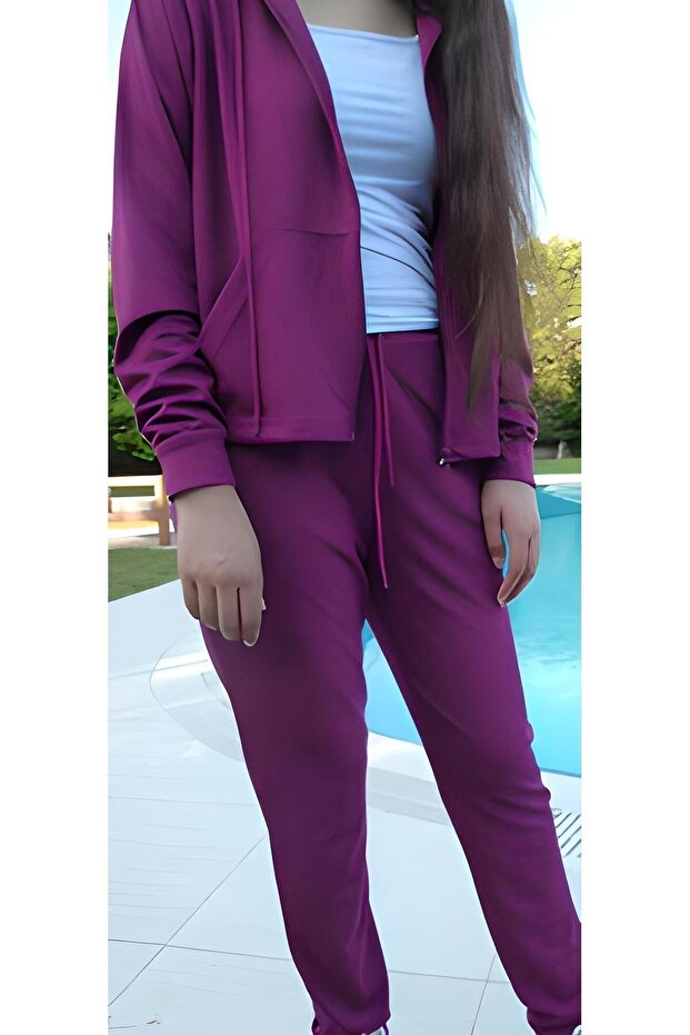 Kadın Fermuarlı Sweatshirt - 3