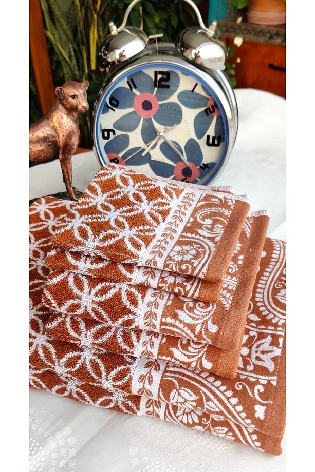 HEDİYELİK, ÇEYİZLİK , İHRAÇ FAZLASI ÖZEL ÜRETİM BUKLE COTTON BANYO-MUTFAK Havlu Seti (6'LI SET) - 4