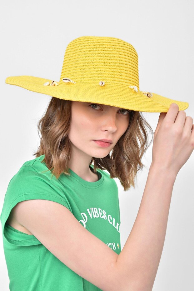 Sea Shell Wide Straw Hat - 1