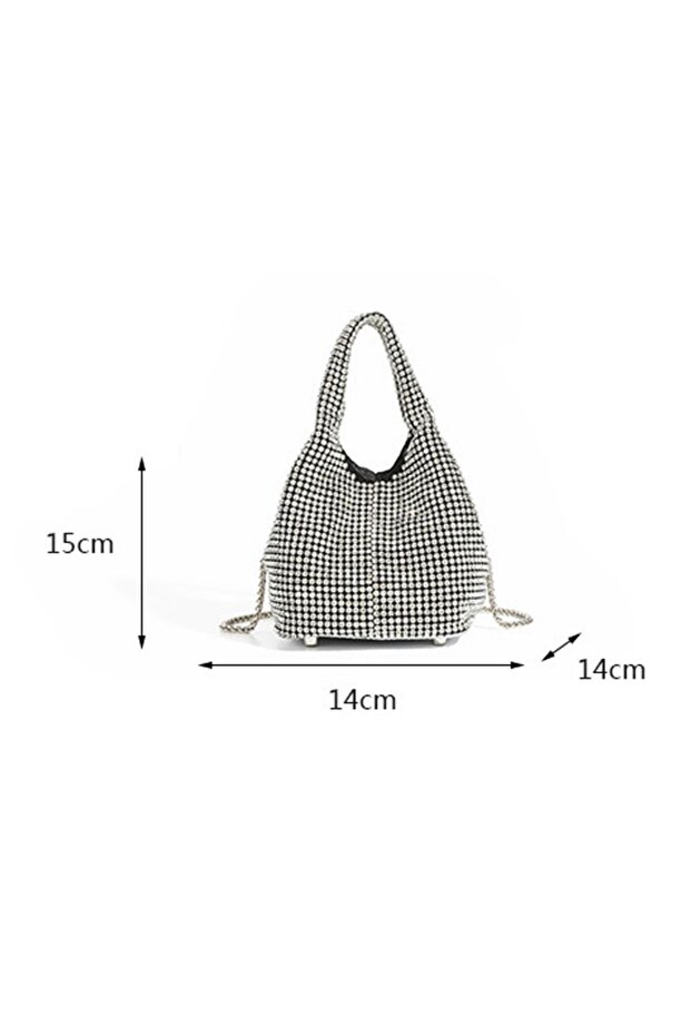 Parlak Taşlı Lüks Çanta - 5