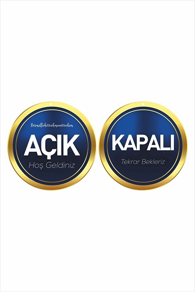 Open Closed Leatherette Navy Blue Gold Color