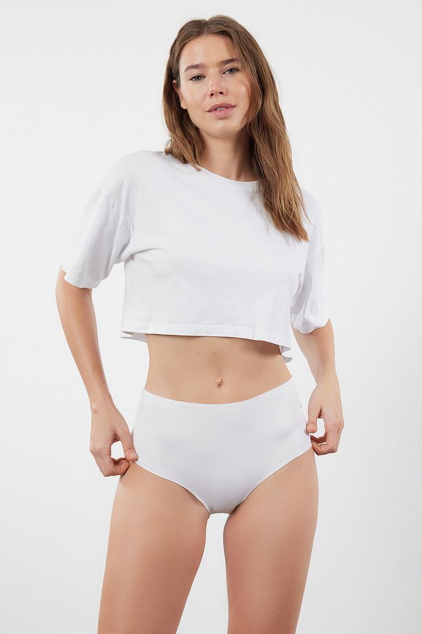 Siyah-Çok Renkli 3'lü Micro Dikişsiz/İz Yapmaz Lazer Kesim Hipster Örme Külot THMSS24KU00042 - 3