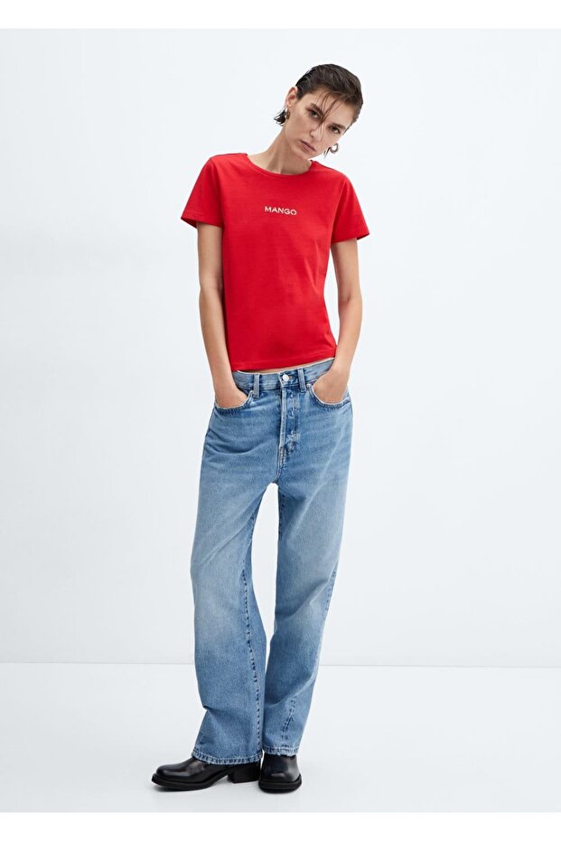 Pamuklu logolu tişört - 2