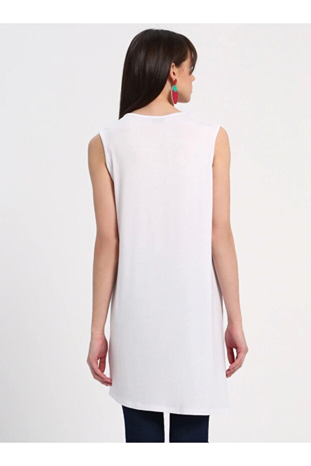 Kolsuz Basic Tunik - Beyaz - - 4