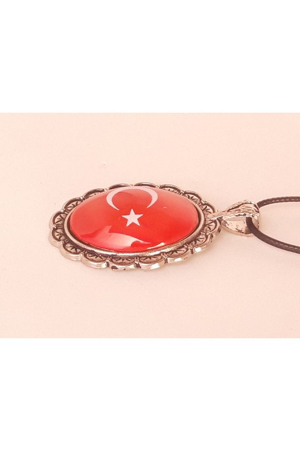 Türk Bayraklı Çini Kolye - 2
