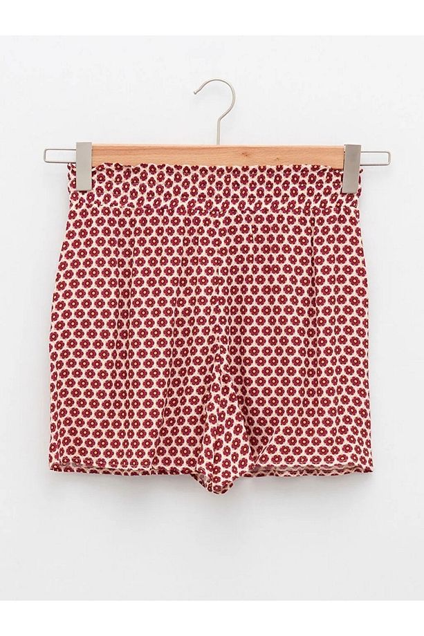 Lcw Casual Beli Lastikli Çiçekli Viskon Kadın Şort - 7