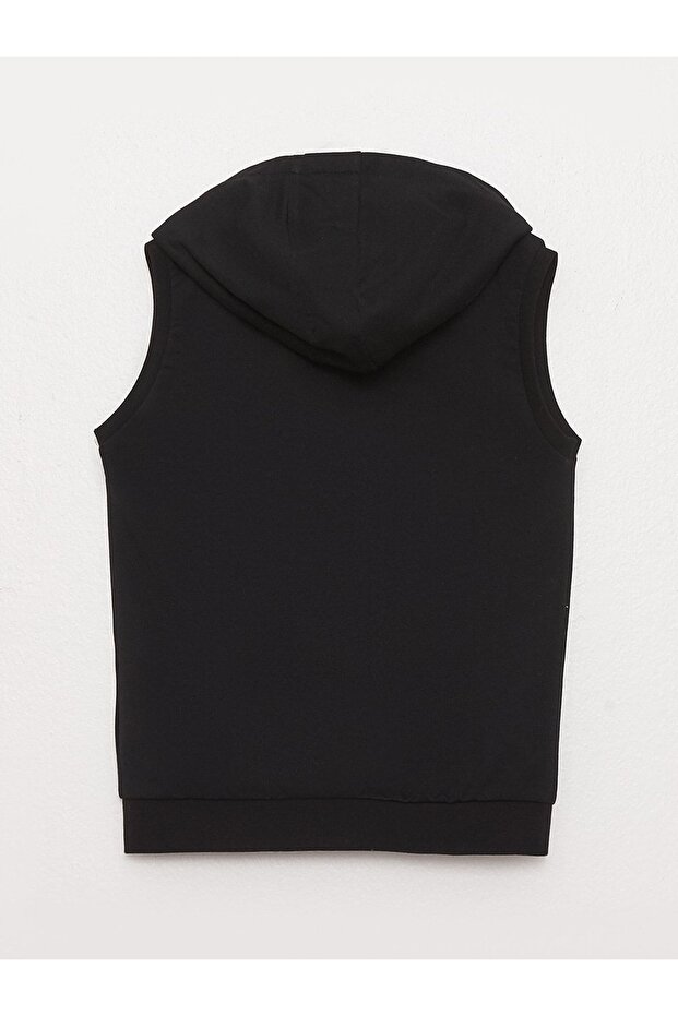 Kapüşonlu Basic Erkek Çocuk Fermuarlı Yelek - 2