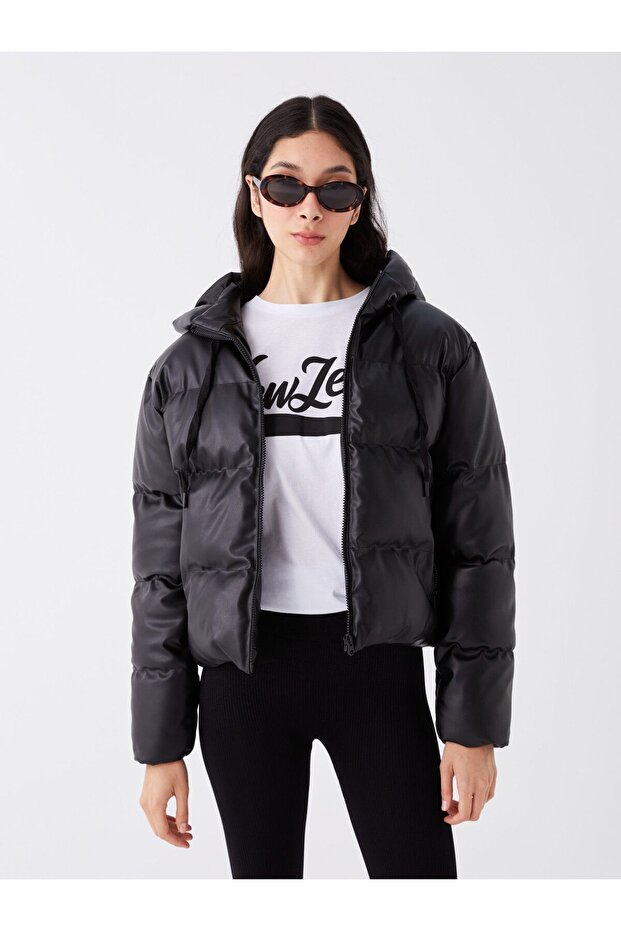 Women's Hooded Plain Puffer Coat