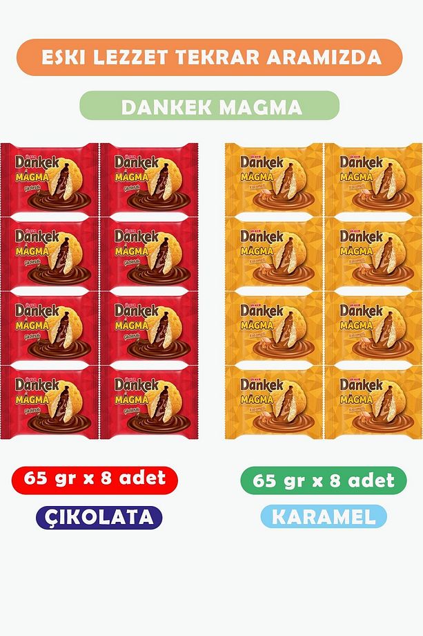 Dankek Magma 65 Gr X 8adet Karamelli + 65gr X8 Adet Çikolatalı - 1