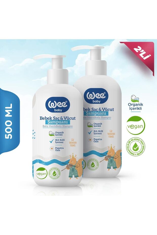 500 ml Organic Baby Shampoo - 2 Pieces