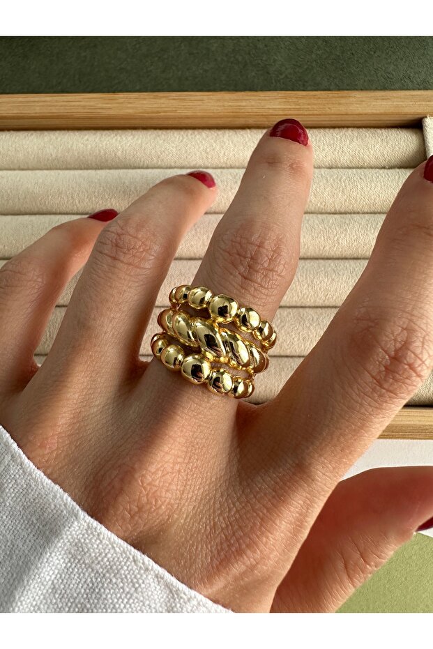 Gold Kalın Topçuk Yüzük - 3