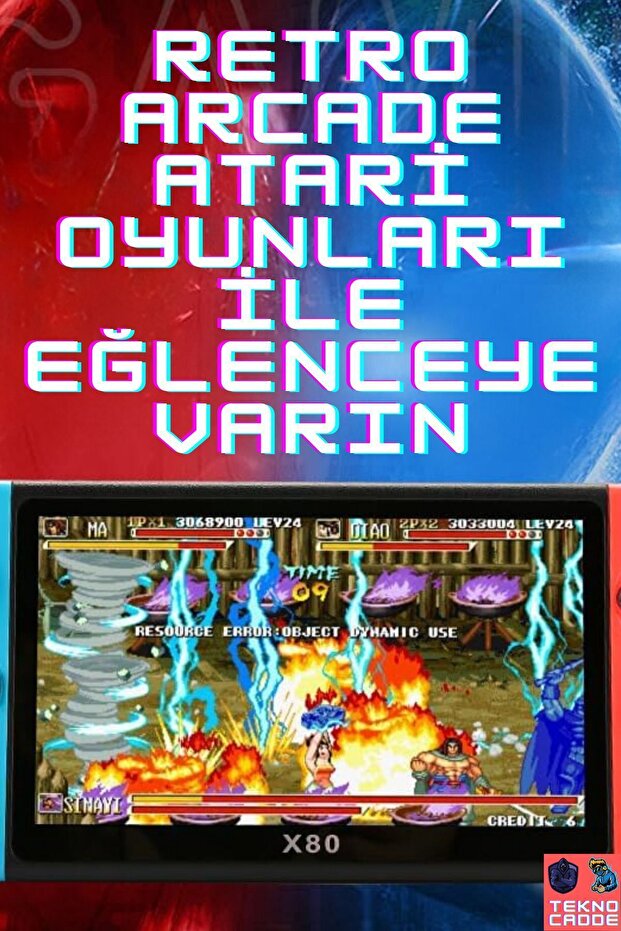 X80 7inç LCD Geniş Ekran HDMİ 128bit 10000+ RETRO ARCADE OYUN KONSOLU Atari - 6
