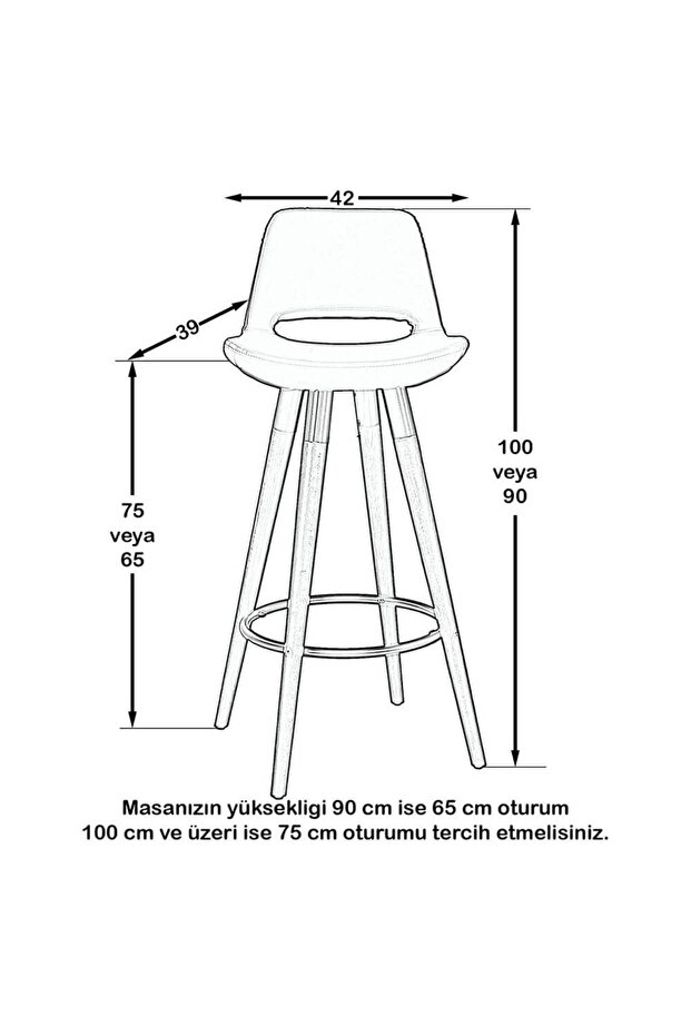 Retro 220 Bar Sandalye - 75 cm - 5