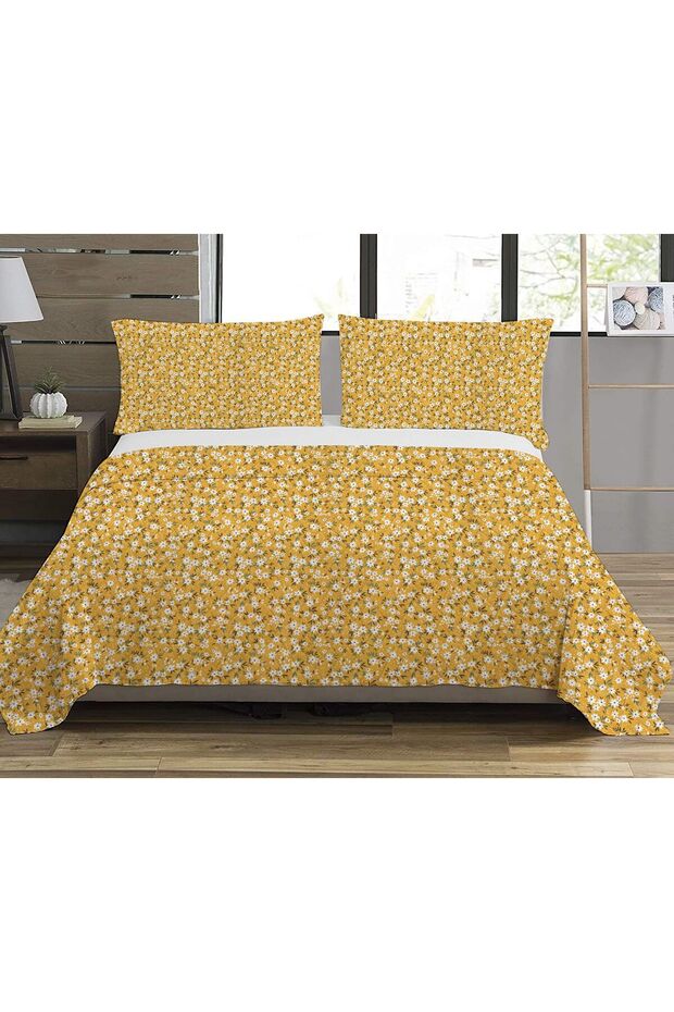 بيكيه مطبوع عليه زهور مزدوجة - 200x220 سم