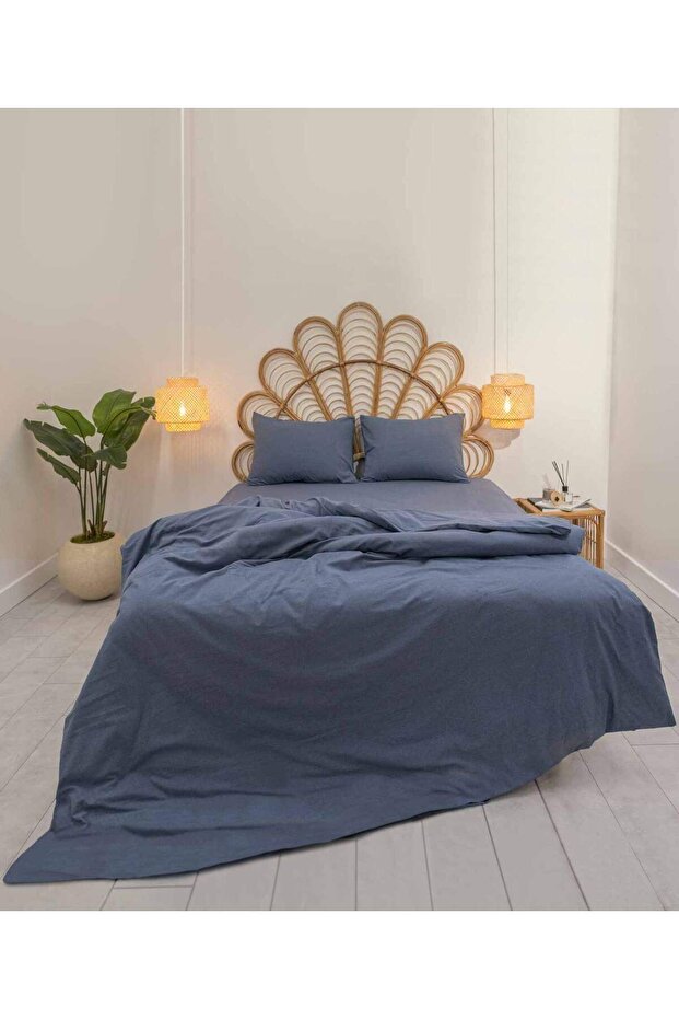 Pacifico Duvet Cover Set Cotton Navy Double 200x220 9554a