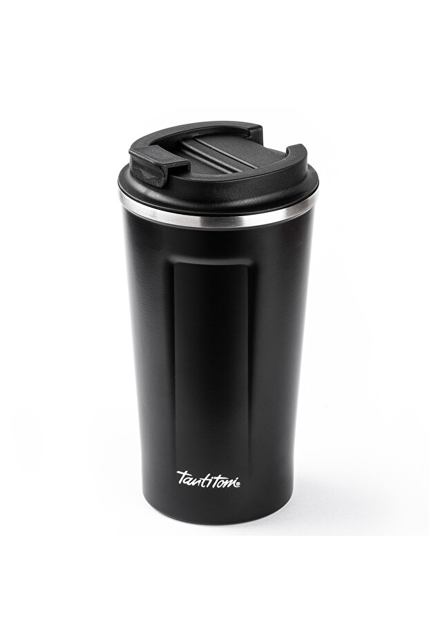 001-01-Black Coffee Written Stainless Steel Thermos Cup 500ml