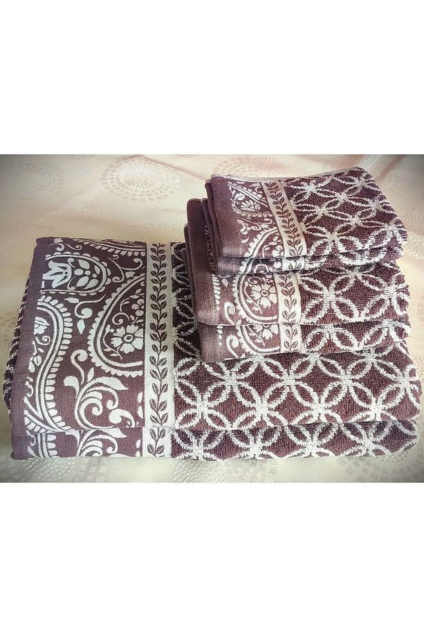 HEDİYELİK, ÇEYİZLİK , İHRAÇ FAZLASI ÖZEL ÜRETİM BUKLE COTTON BANYO-MUTFAK Havlu Seti (6'LI SET) - 5
