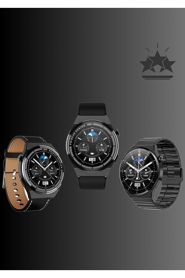 Premium Serisi HD Ekran Spor Sağlık Sensörlü Smart Watch IOS Android Uyumlu +3 Strap - 2