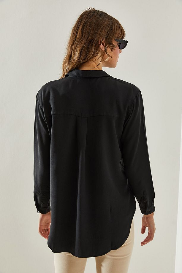 Kadın Tek Cepli Fit Kesim Basic Gömlek 60251350 - 6
