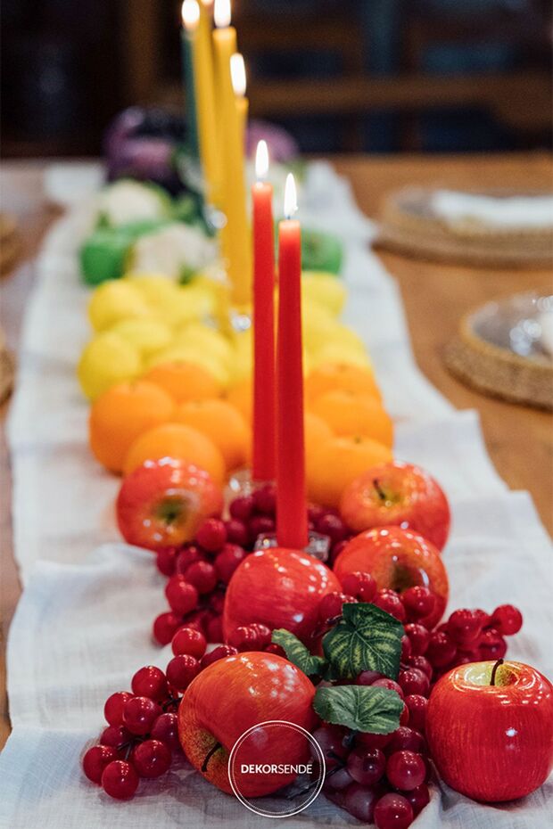 تفاح صناعي أحمر فاتح - 1