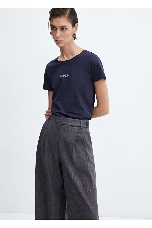 Pamuklu logolu tişört - 1