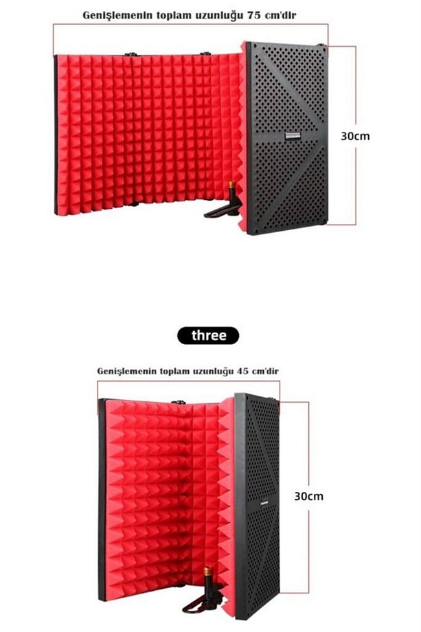 Pf-44 Red Mikrofon Ses Yalıtım Izolasyon Paneli 5 Bölümlü (75x30 Cm) - 7