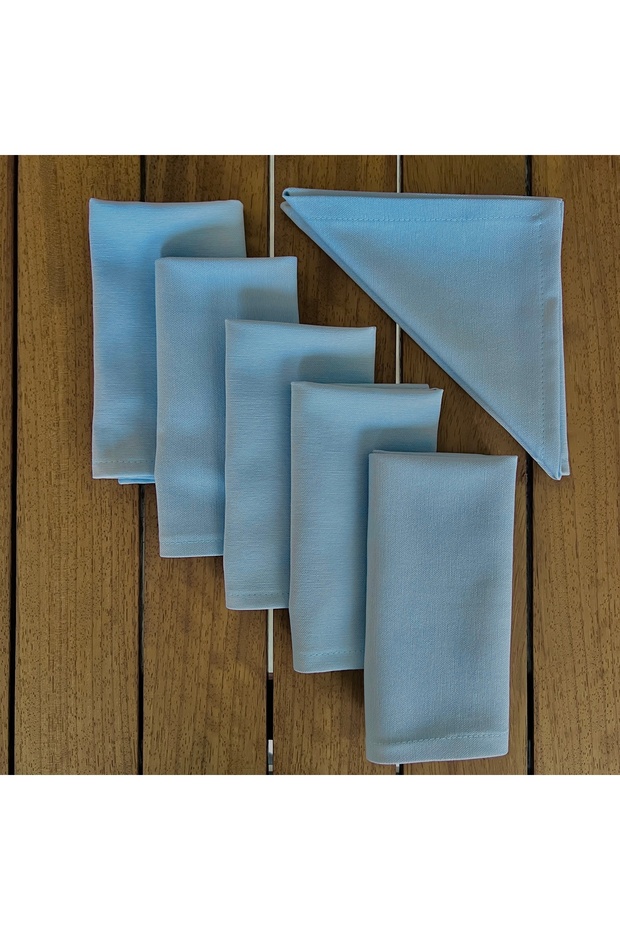 American Service, 6-Piece Special Stitched Fabric Napkins Baby Blue
