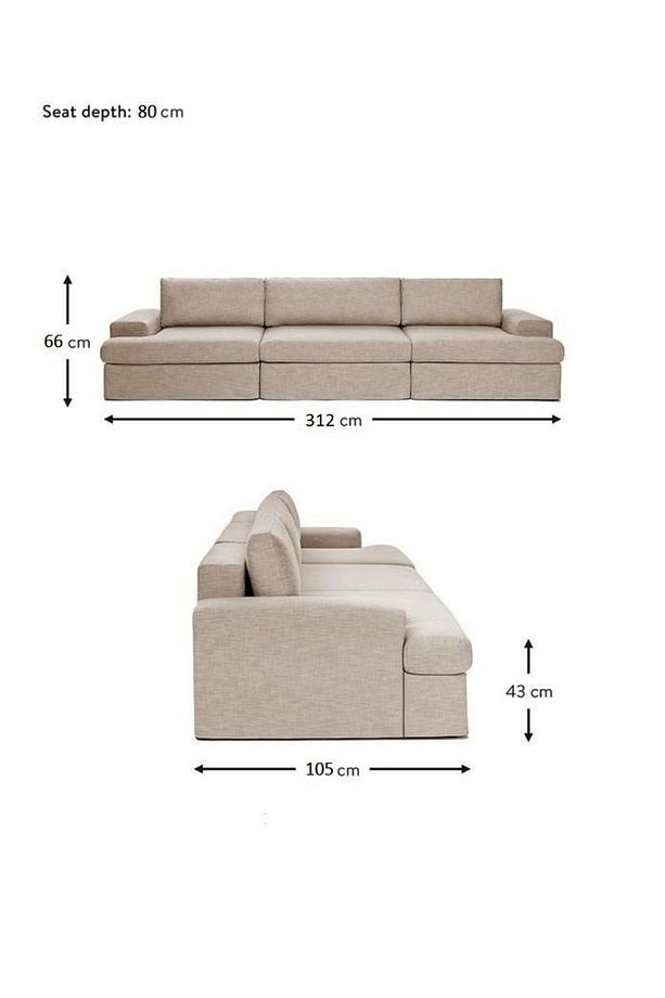 Mode Siesta Pro Kuş Tüyü Kanepe 3 Modül 11 Kahverengi Keten Kumaş Işbir Sünger(DAİREYE TESLİM) - 4