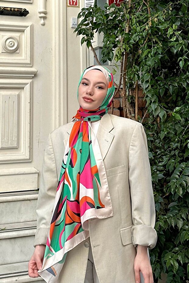 Lilyum Patterned Thin Cotton Shawl - 1