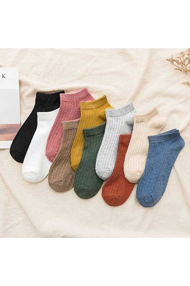 8 Çift Soft Renkli Yazlık Pamuklu Patik Çorap - 1