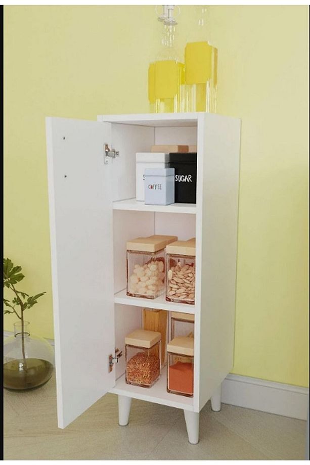 Tek Kapaklı 3 Raflı Çok Amaçlı Banyo Dolabı Mutfak Dolabı Havlu Dolabı Erzak Dolabı - 3