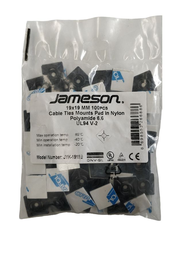 Yapışkanlı Kroşe Siyah 19x19mm (100 Adet) - 1