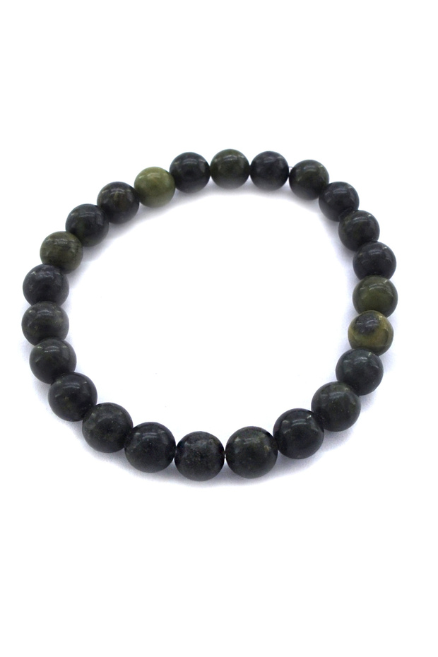Men's Bracelet - Serpentine Natural Stone, Eblk-471