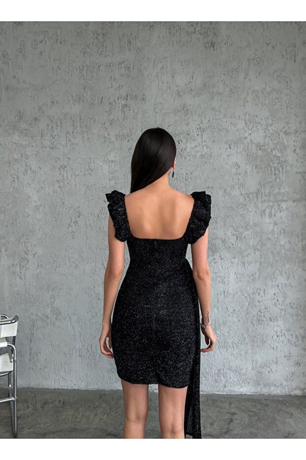 Parlak Simli Elbise - 5