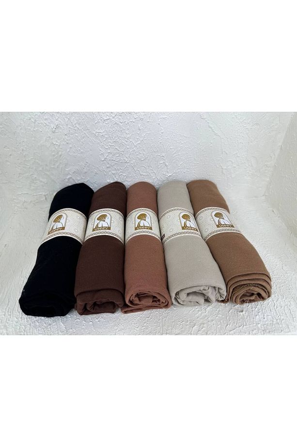 Penye Şal Seti 5 Renk Siyah Acı Kahve Kahverengi Karamel Bej 0005 - 4