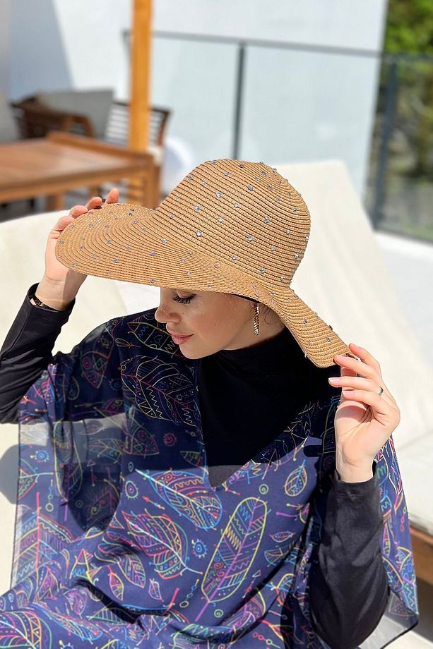 Remsa Taşlı Hasır Şapka RŞ-96 Camel - 1