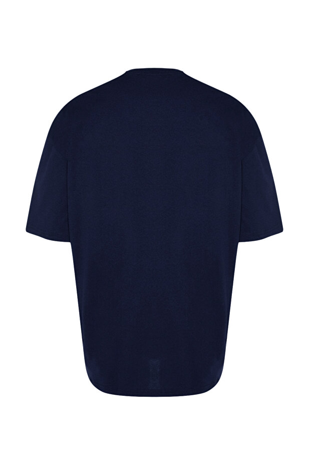 Lacivert Kısa Kol Baskılı T-Shirt TMNSS21TS1217 - 7