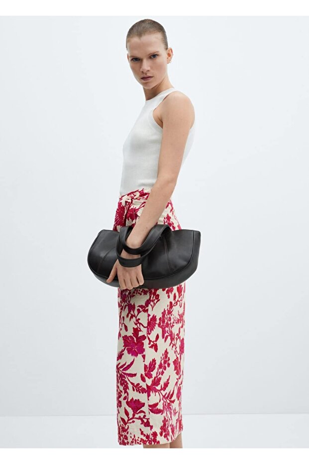 Çiçek Desenli Anvelop Etek - 5