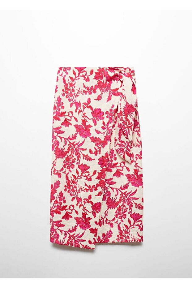 Çiçek Desenli Anvelop Etek - 3