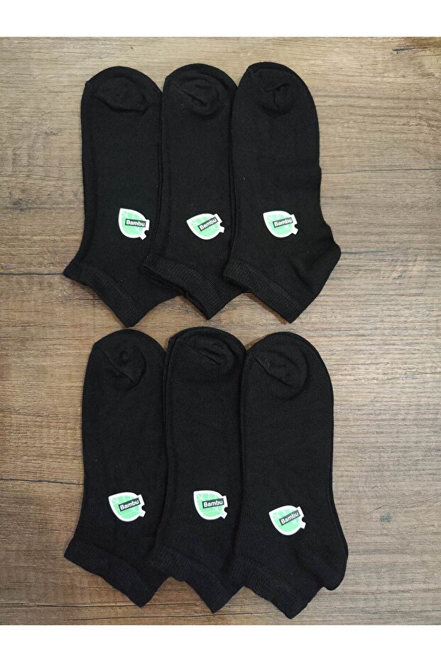 Unisex Children's Bamboo Short Booties Summer Socks 6 Pairs Black