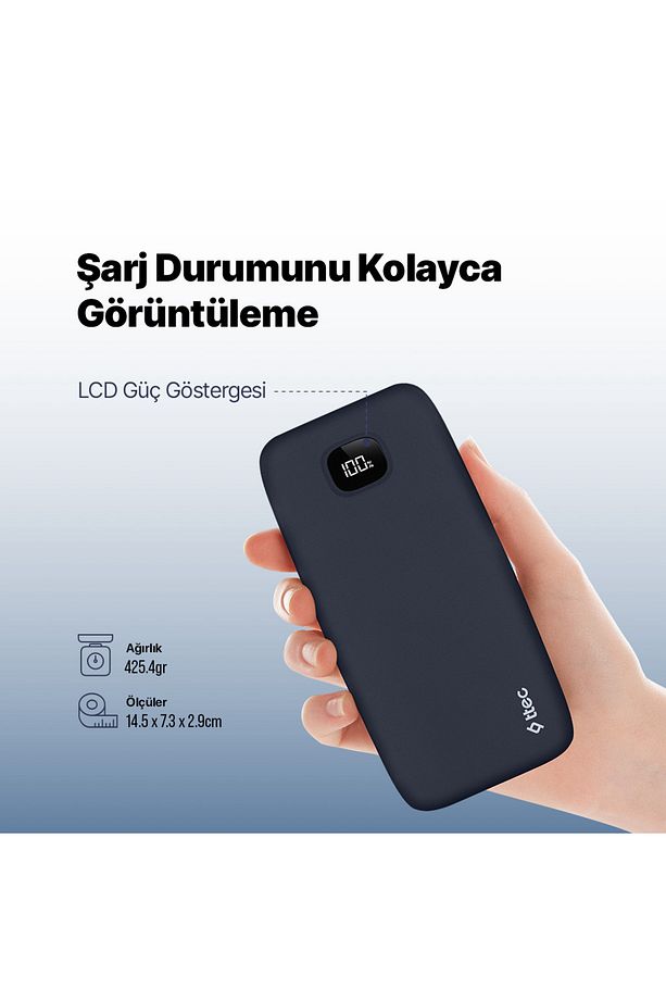 ChargeUp Pro LCD 10.000mAh Taşınabilir Hızlı Şarj Aleti / Powerbank - 5