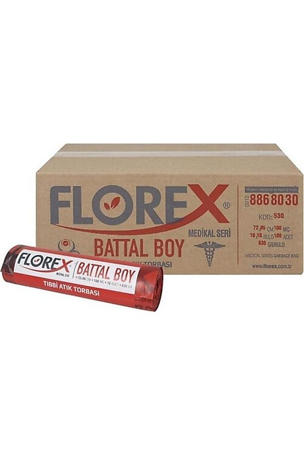 530 Tıbbi Atık Baskılı Çöp Poşeti Battal Boy 72 X 95 Cm - 2