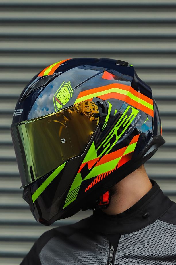 STREAM EVO REFLEX MAVİ TURUNCU KASK - 1