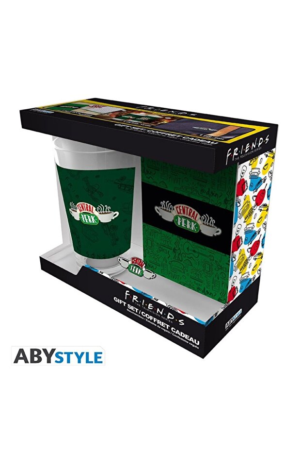 مجموعة هدايا DEFTER FRIENDS زجاج XXL + دبوس + دفتر جيب Central Perk