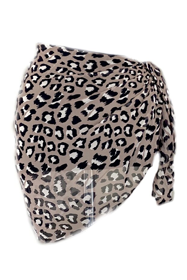 Women's Leopard Pattern Tied Short Pareo