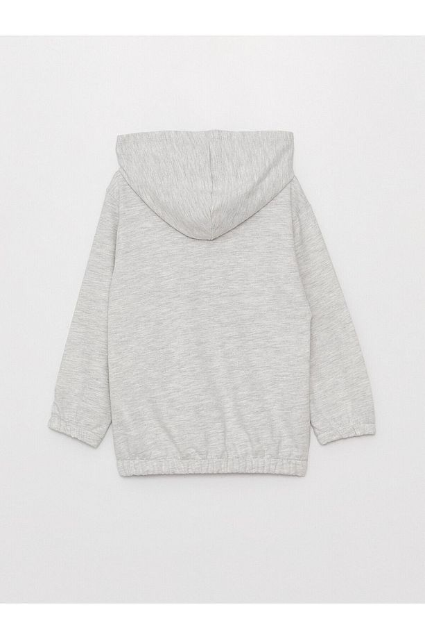Kapüşonlu Uzun Kollu Kız Bebek Fermuarlı Sweatshirt - 3