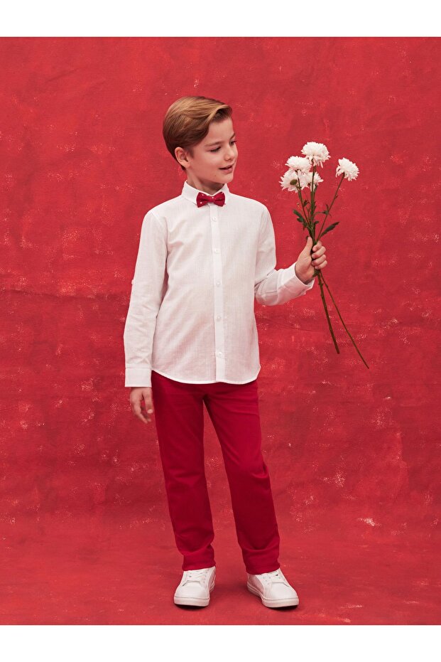 Basic Uzun Kollu Erkek Çocuk Gömlek ve Papyon - 2